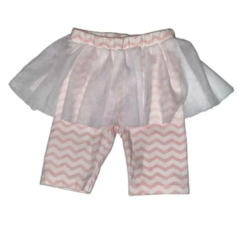 ⭐️3/$20 Girls Plobaby Pink Chevron Tutu Leggings 9M